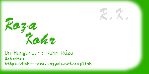 roza kohr business card