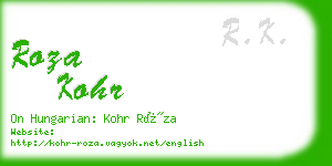 roza kohr business card